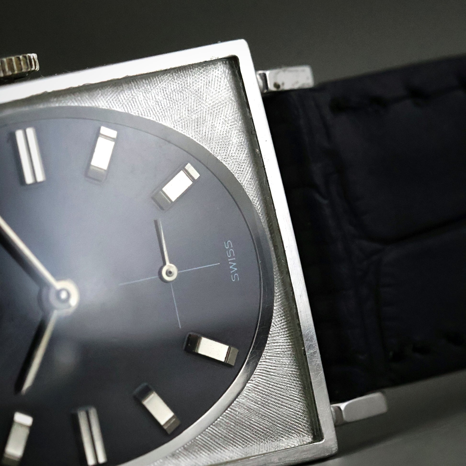 Longines Tank - 10K White Gold Filled, Black Dial