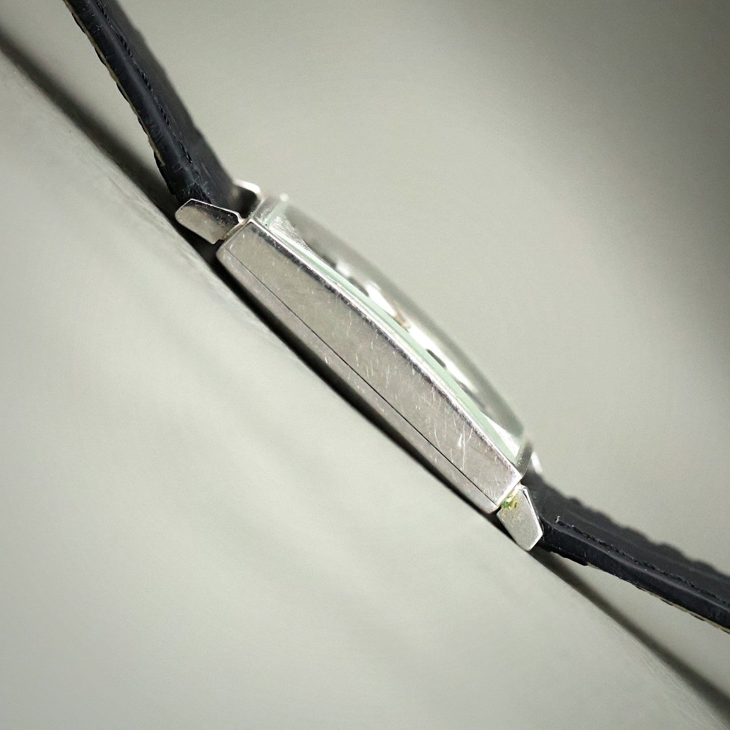 Longines Tank - 10K White Gold Filled, Black Dial