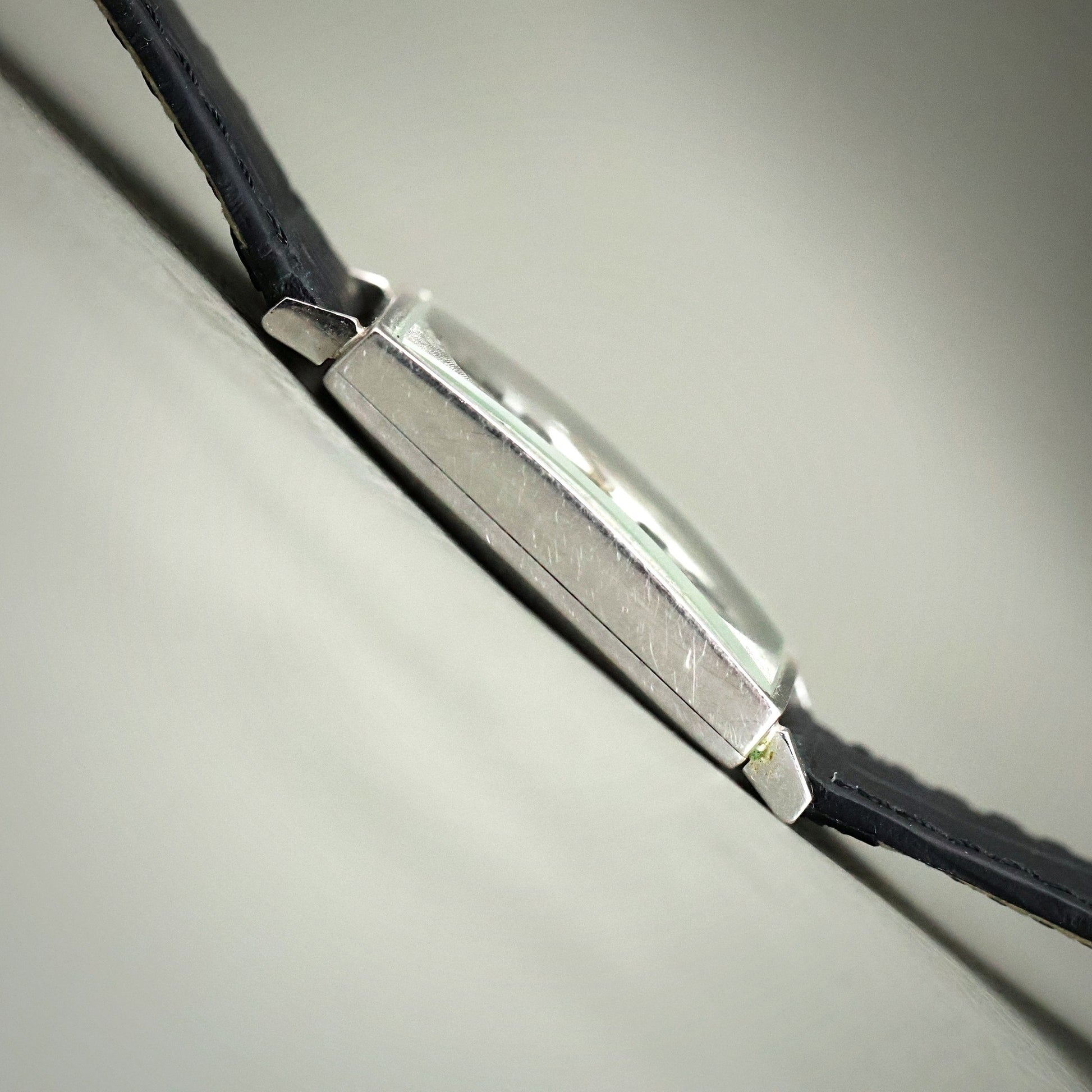 Longines Tank - 10K White Gold Filled, Black Dial