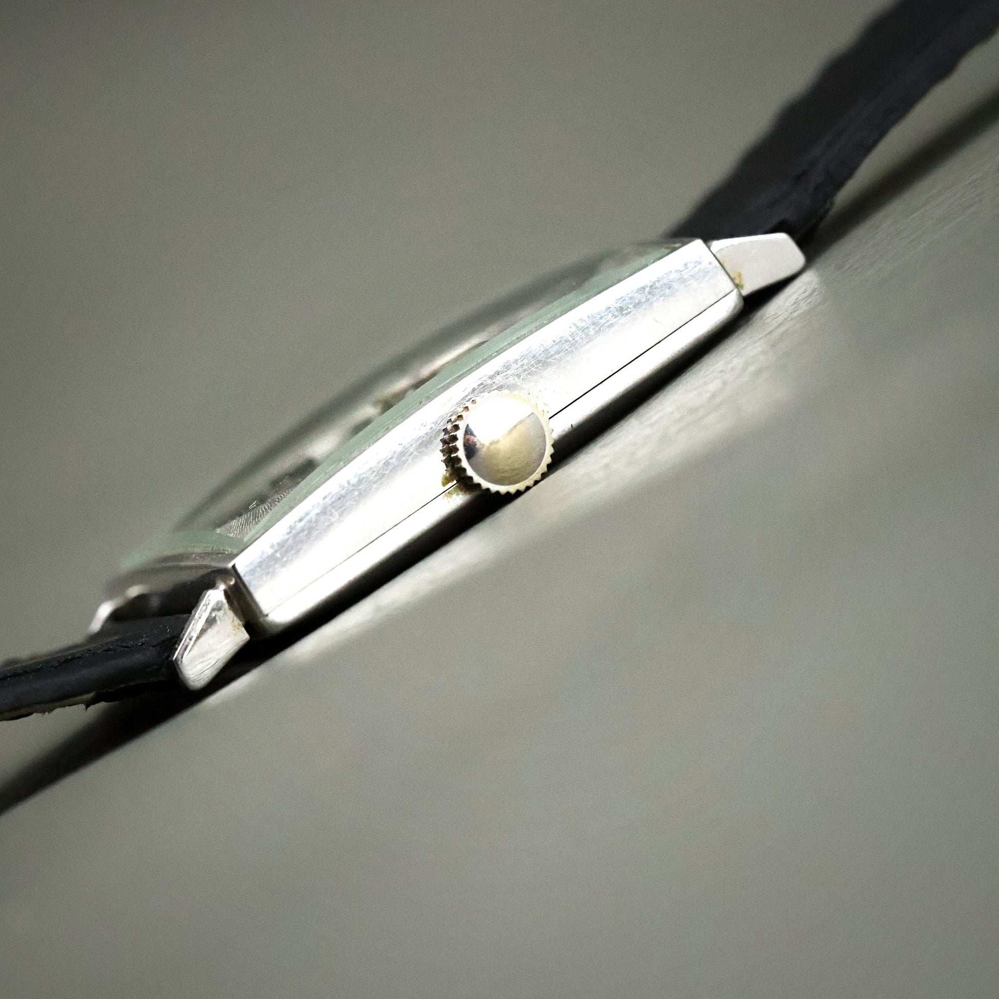 Longines Tank - 10K White Gold Filled, Black Dial