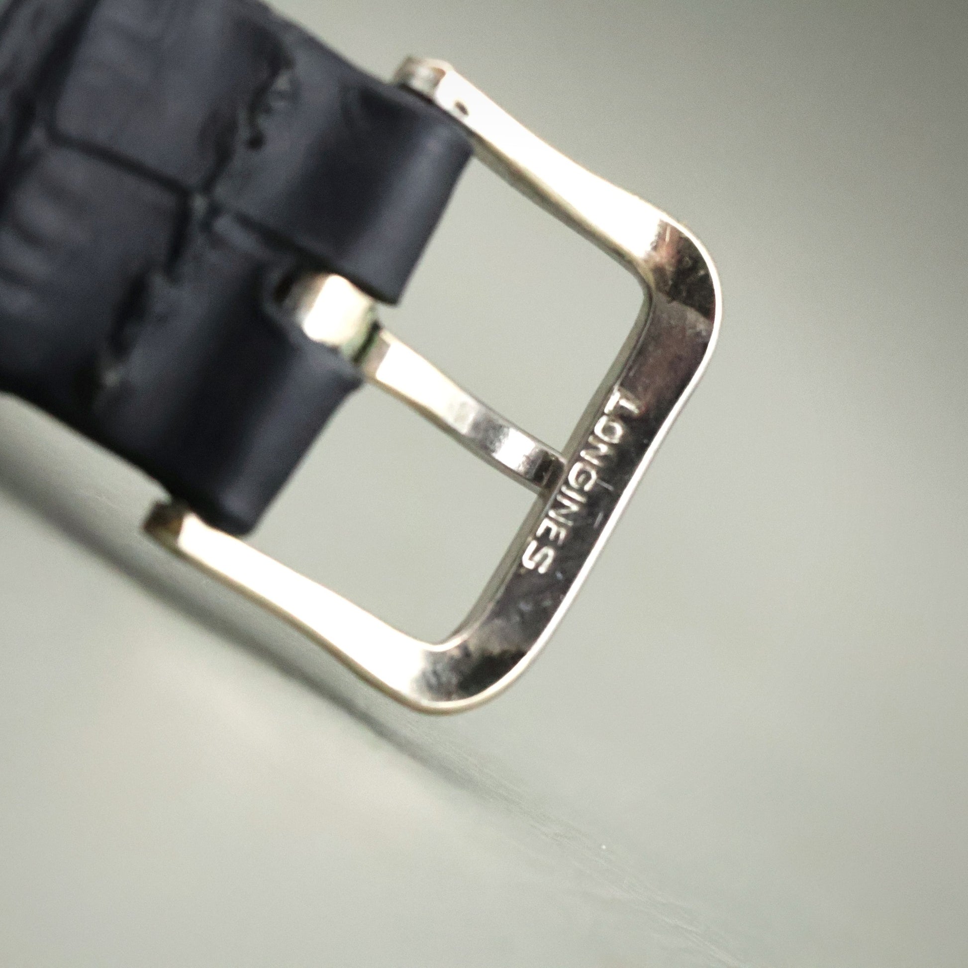 Longines Tank - 10K White Gold Filled, Black Dial