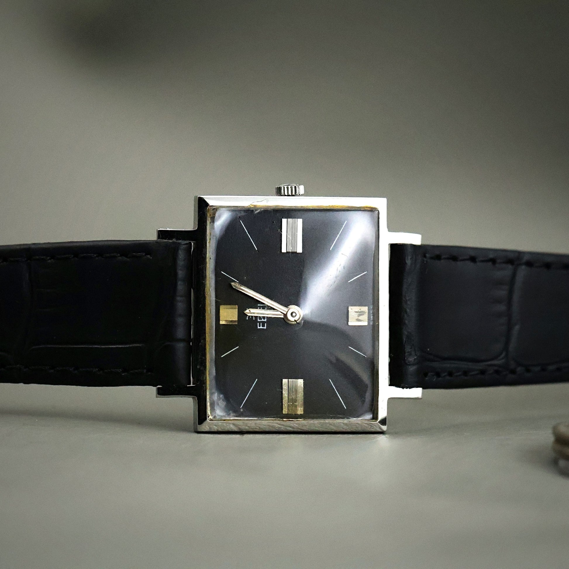 Ebel Square - Black Dial, Architectural Case