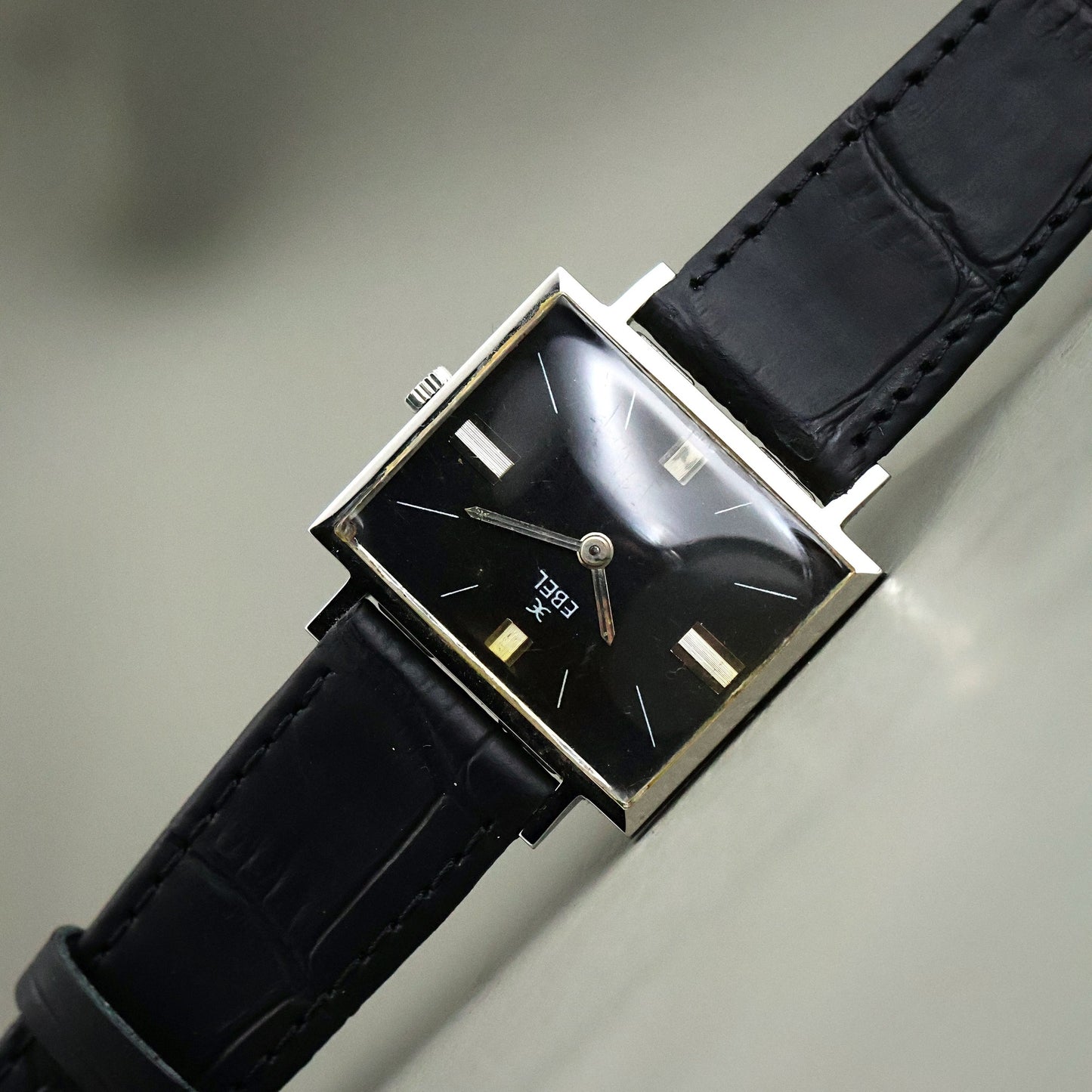 Ebel Square - Black Dial, Architectural Case