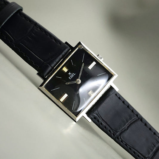 Ebel Square - Black Dial, Architectural Case