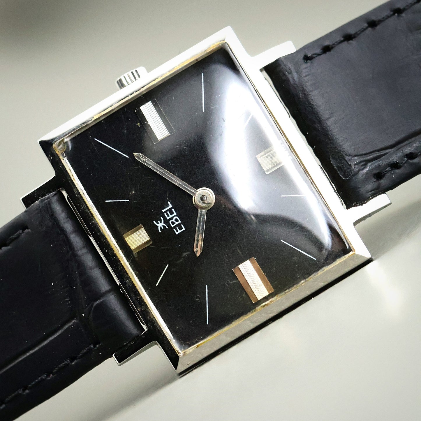 Ebel Square - Black Dial, Architectural Case