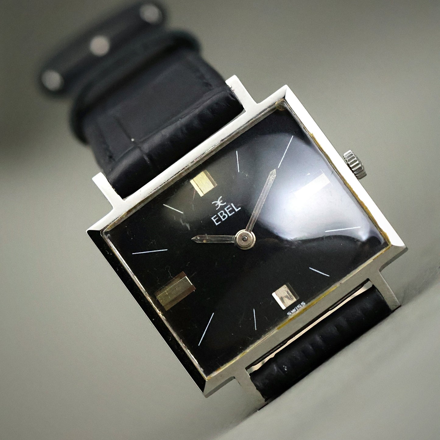 Ebel Square - Black Dial, Architectural Case