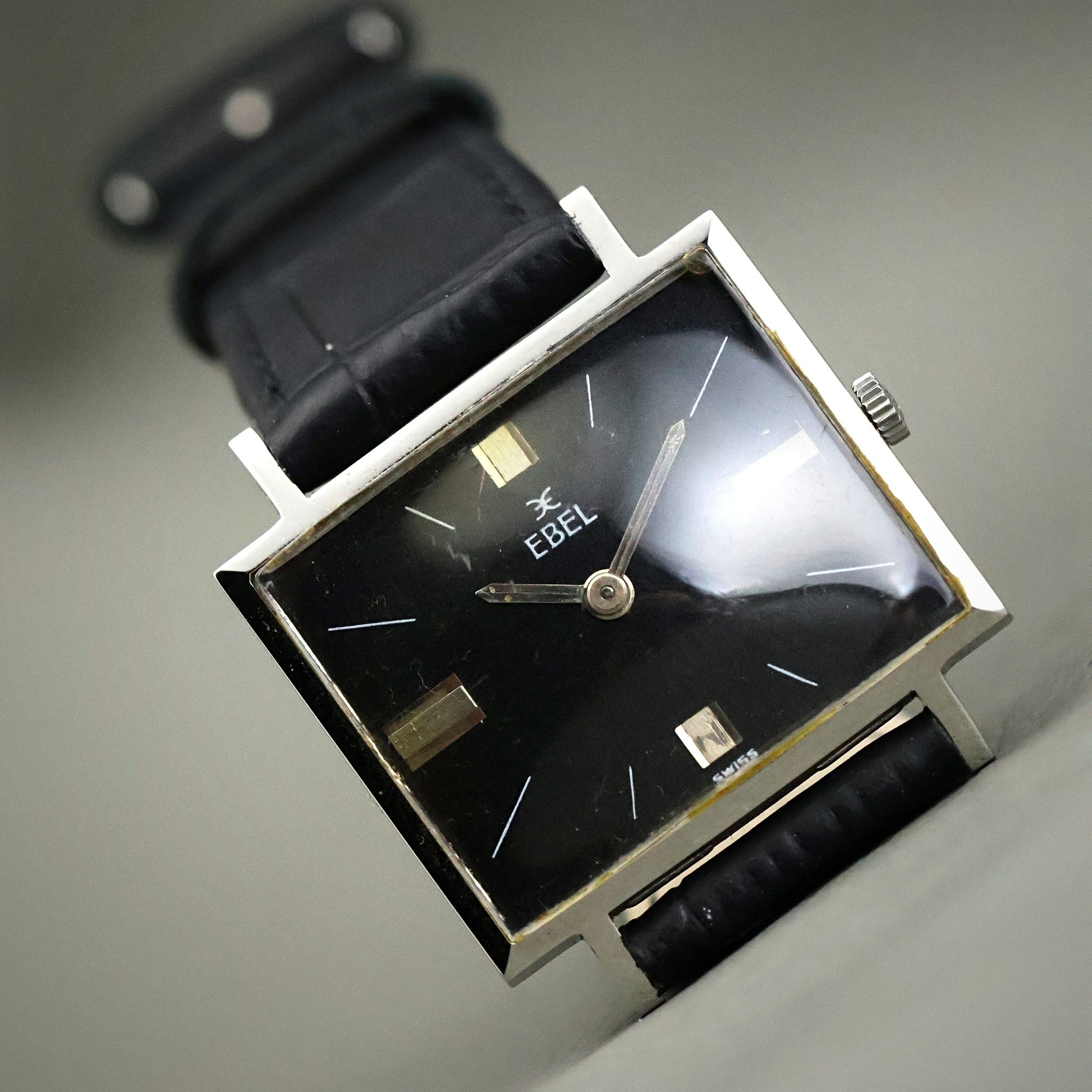 Ebel Square - Black Dial, Architectural Case