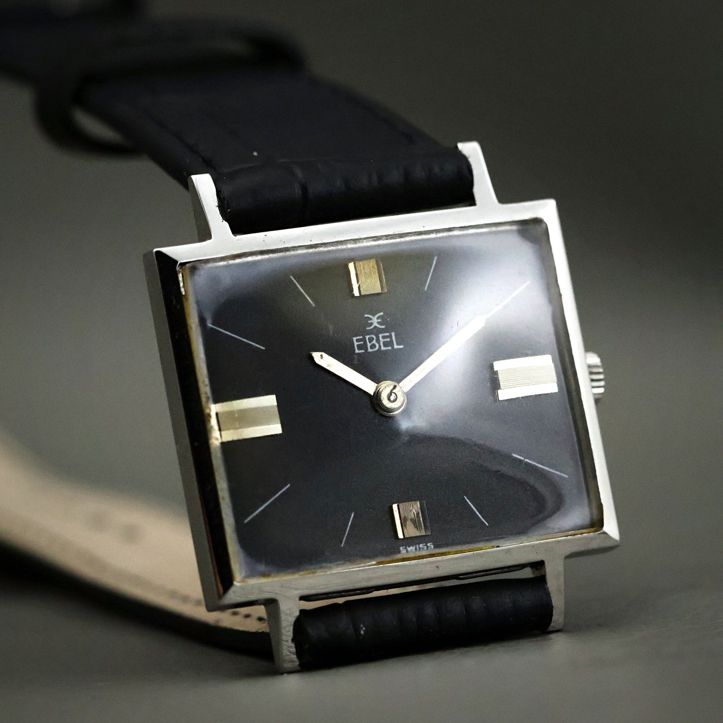 Ebel Square - Black Dial, Architectural Case