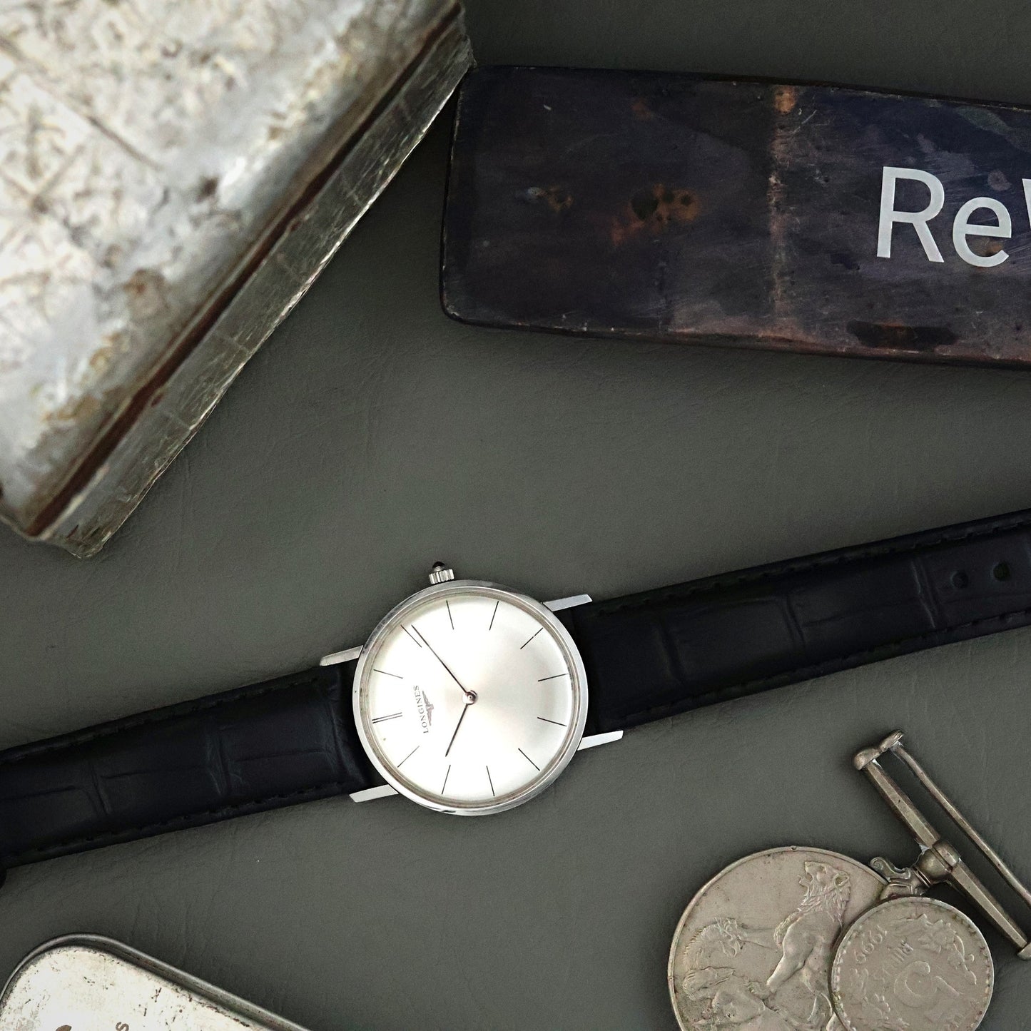 Longines Ultra-Thin Dress - NOS Silver Sunburst