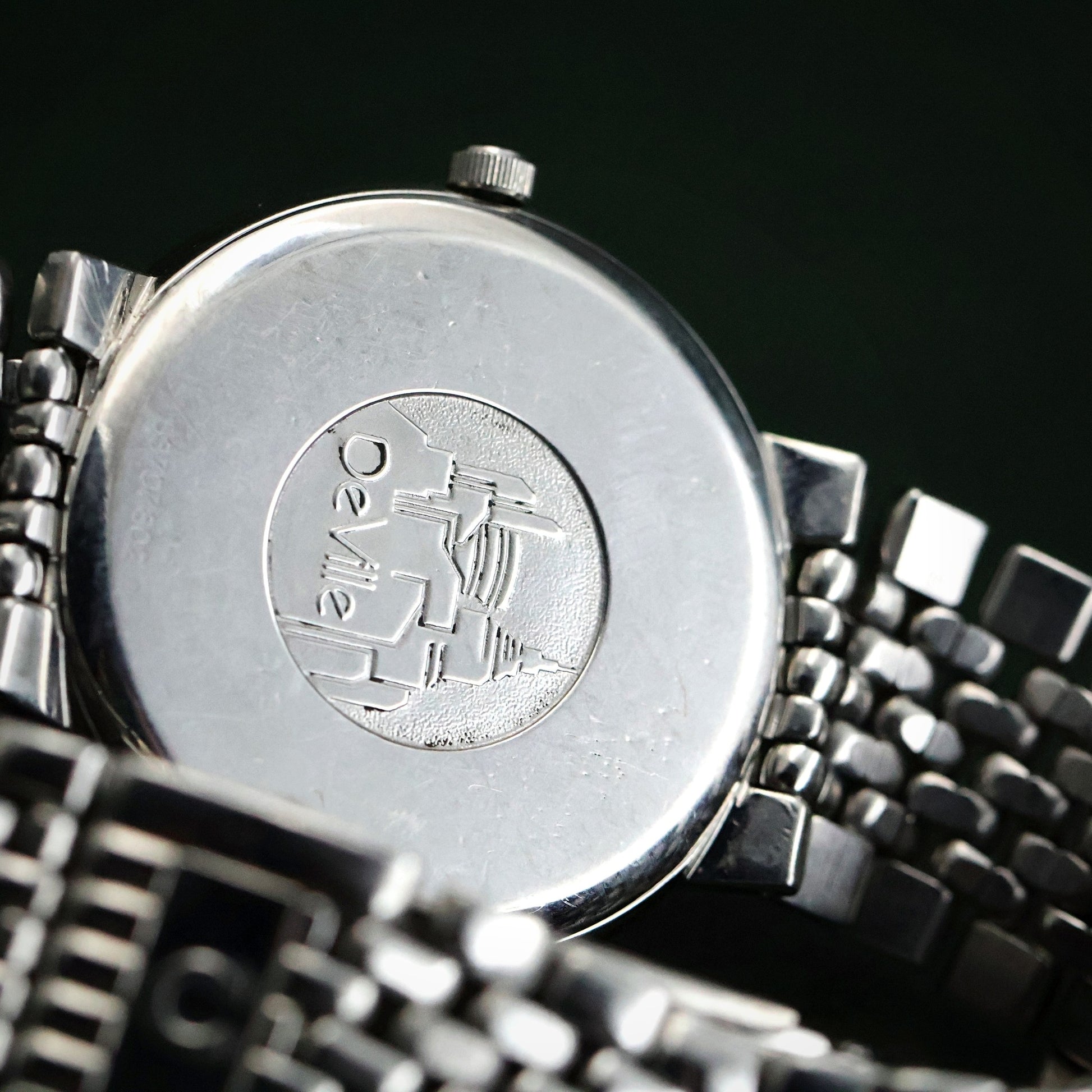 Omega - Steel Rice-Bead Bracelet, Cream Dial with Date