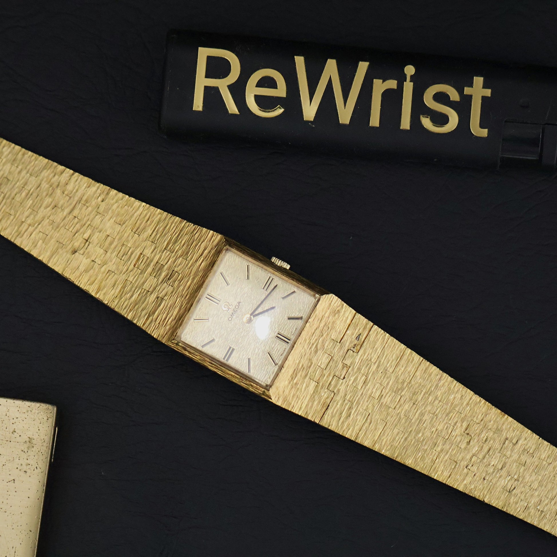 Omega Gold Dress Watch | Square Case | Gold Mesh Bracelet