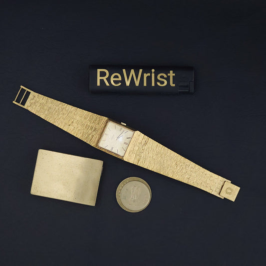 Omega Gold Dress Watch | Square Case | Gold Mesh Bracelet