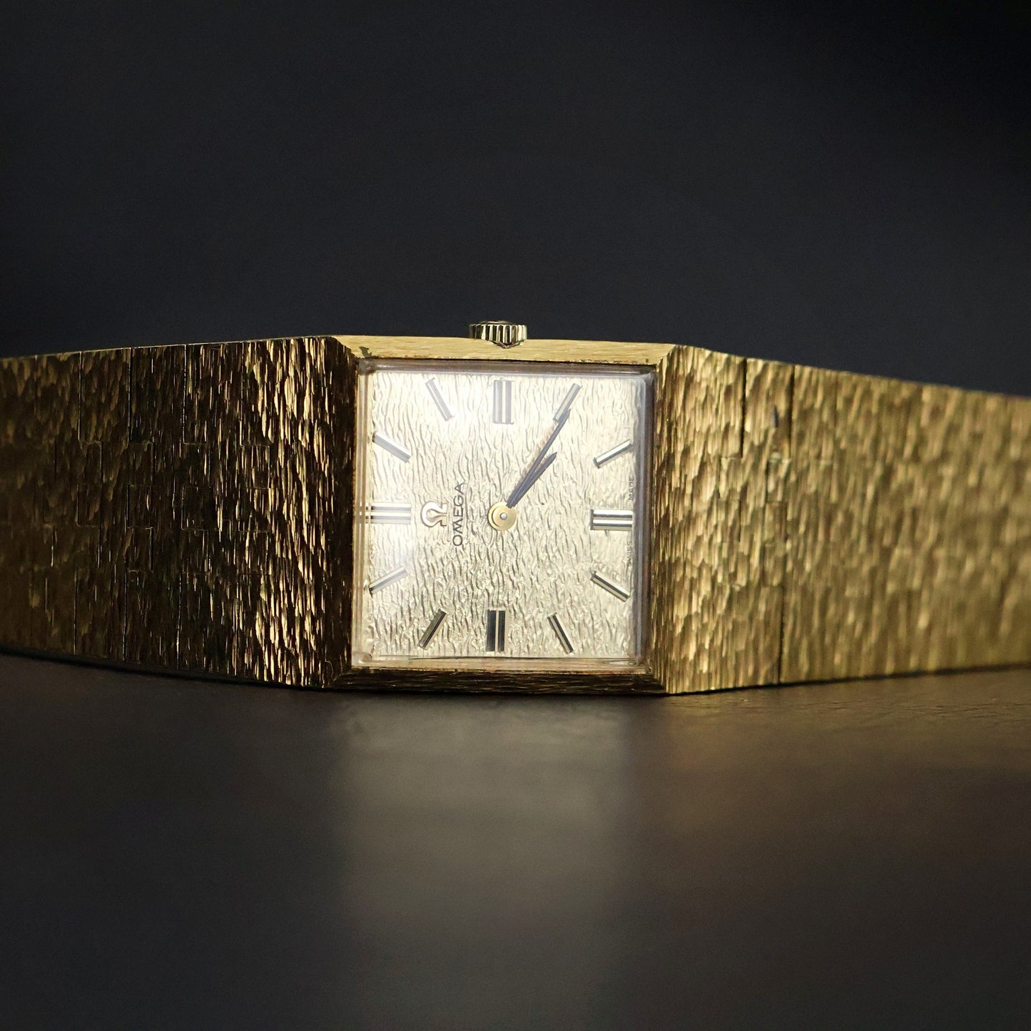 Omega Gold Dress Watch | Square Case | Gold Mesh Bracelet