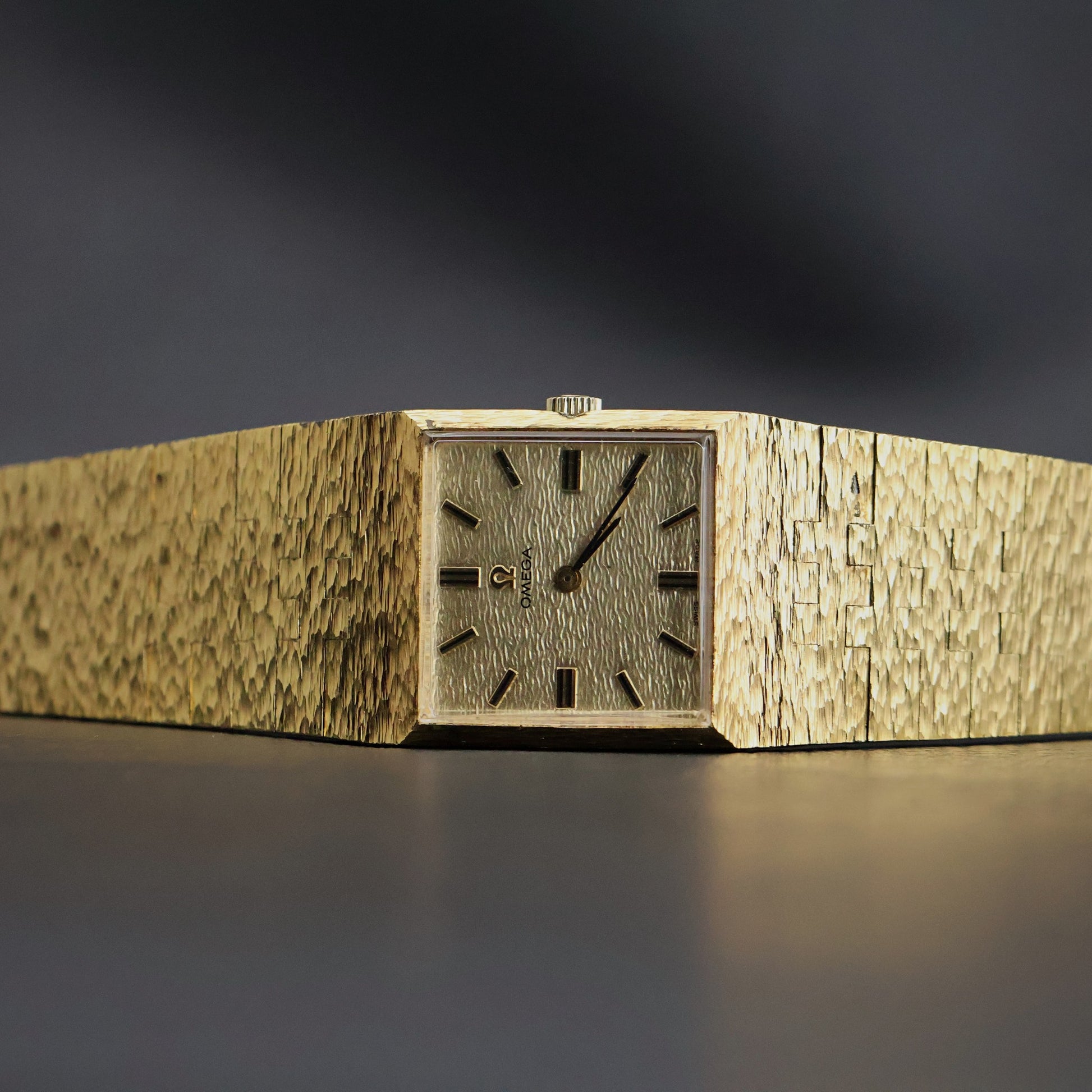 Omega Gold Dress Watch | Square Case | Gold Mesh Bracelet