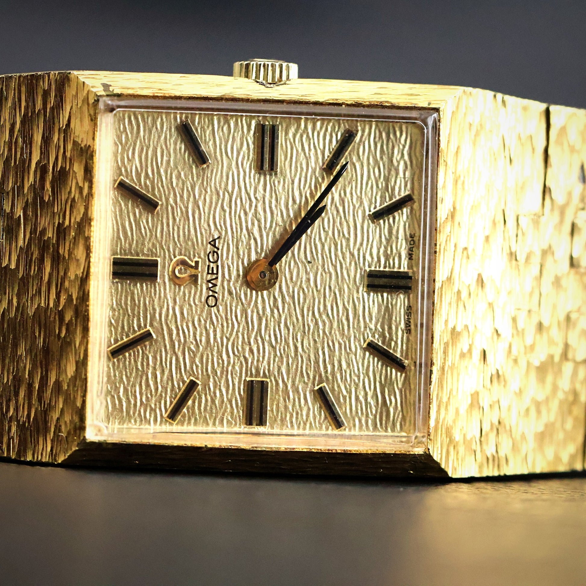 Omega Gold Dress Watch | Square Case | Gold Mesh Bracelet