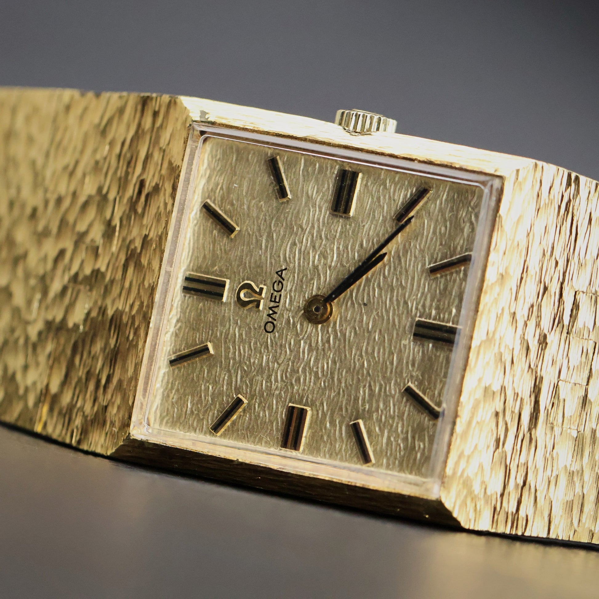 Omega Gold Dress Watch | Square Case | Gold Mesh Bracelet