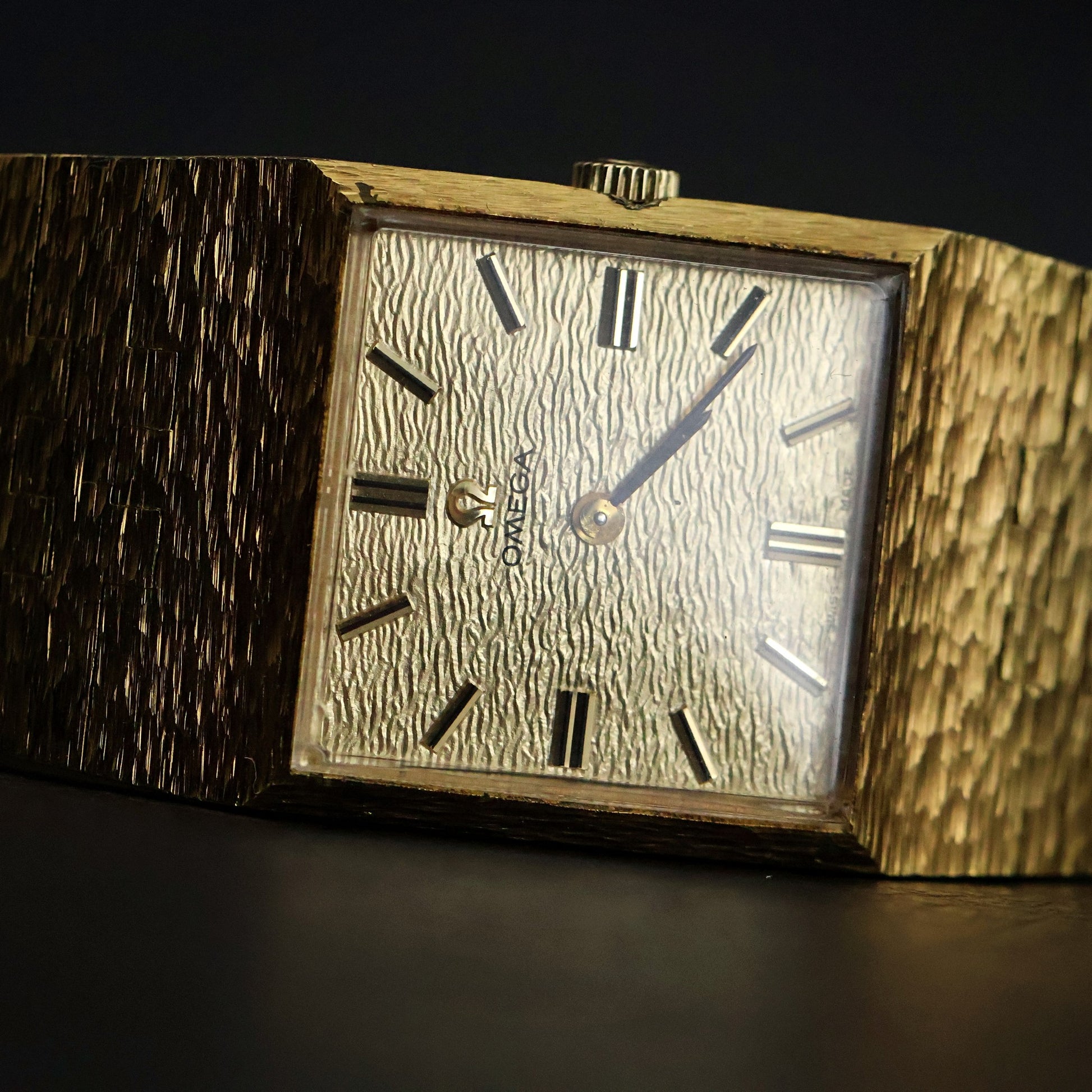 Omega Gold Dress Watch | Square Case | Gold Mesh Bracelet