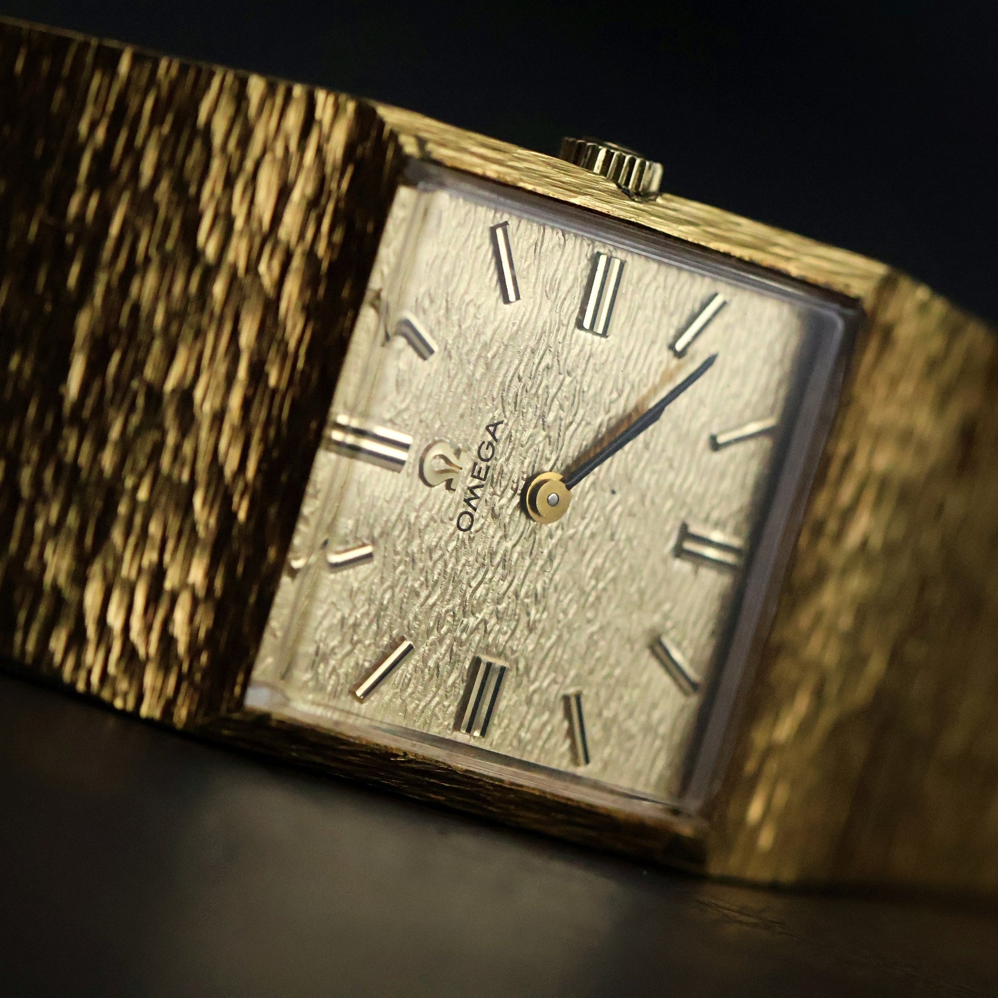 Omega Gold Dress Watch | Square Case | Gold Mesh Bracelet