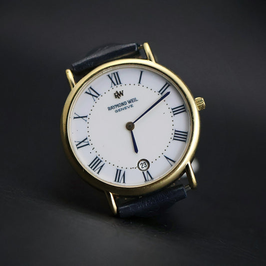 Raymond Weil Dress Watch | Gold Tone | White Roman Dial | Date