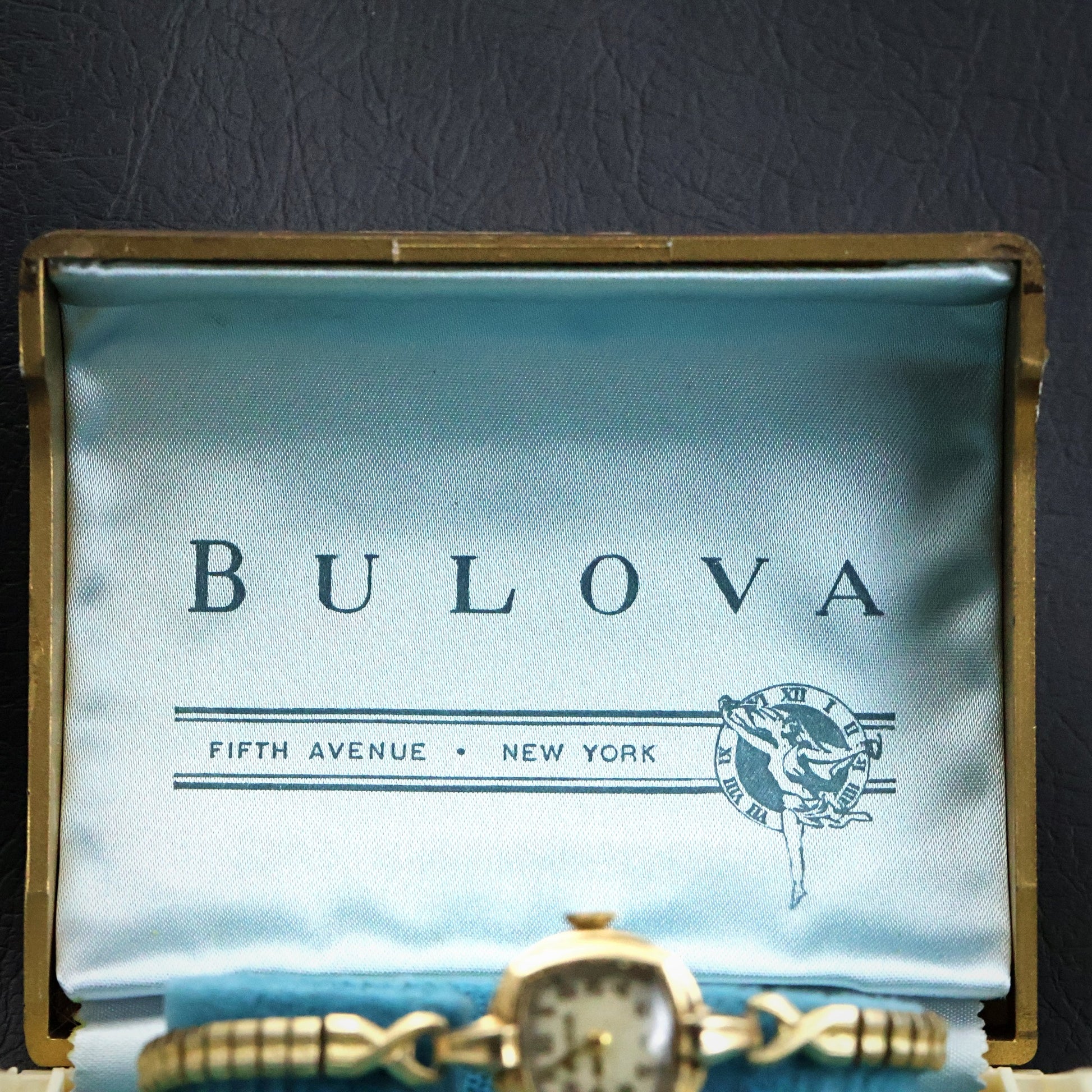 Bulova Ladies Gold Tonneau | Complete Set with Fifth Avenue Box and Papers