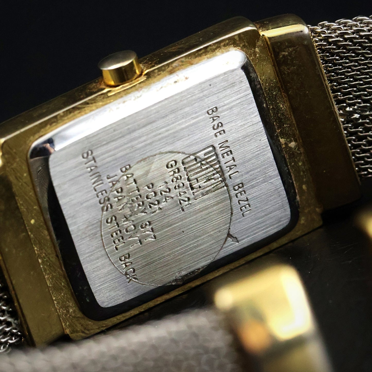 Gruen Ladies Dress Watch | Rectangular Two-Tone | Silver Mesh