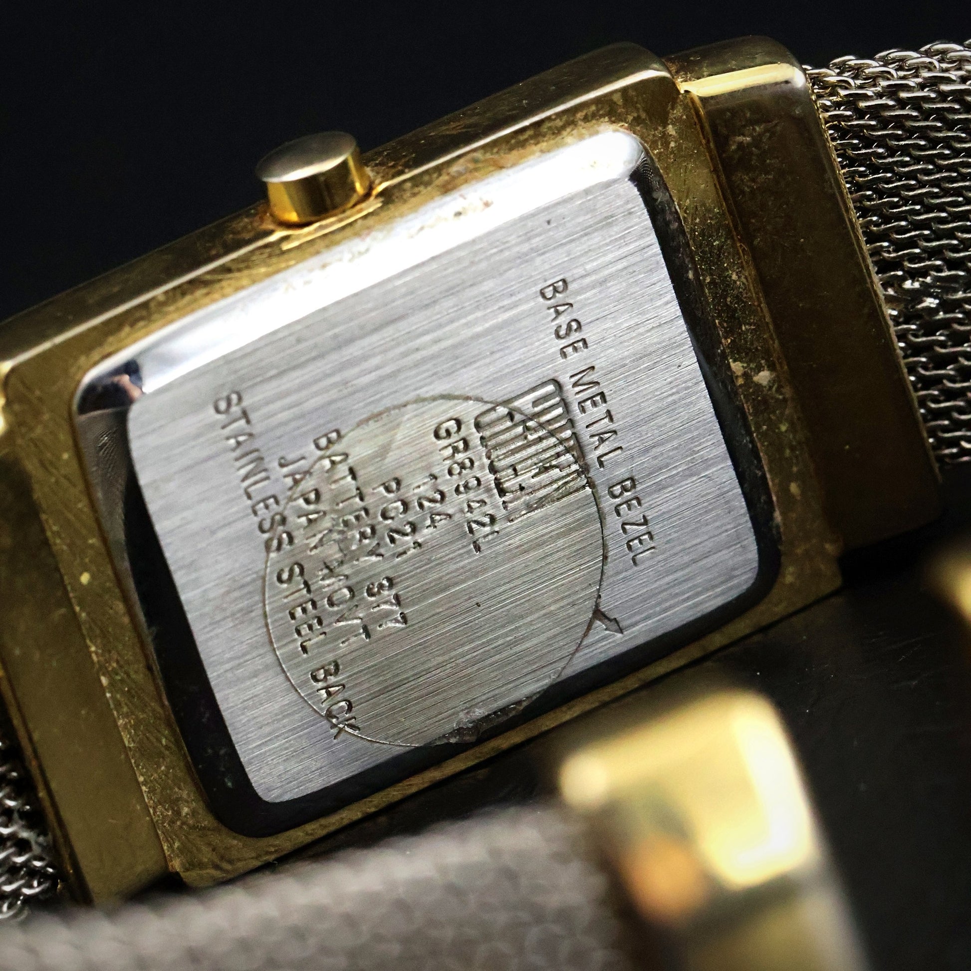 Gruen Ladies Dress Watch | Rectangular Two-Tone | Silver Mesh