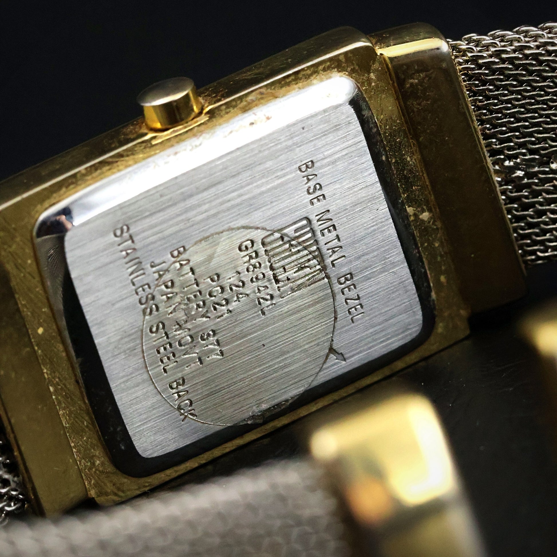Gruen Ladies Dress Watch | Rectangular Two-Tone | Silver Mesh