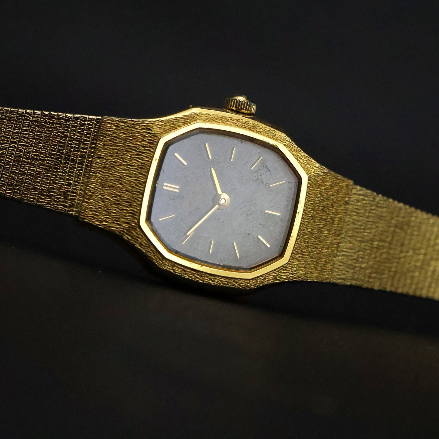Seiko Ladies Octagonal Dress Watch | Black Dial | Gold Mesh