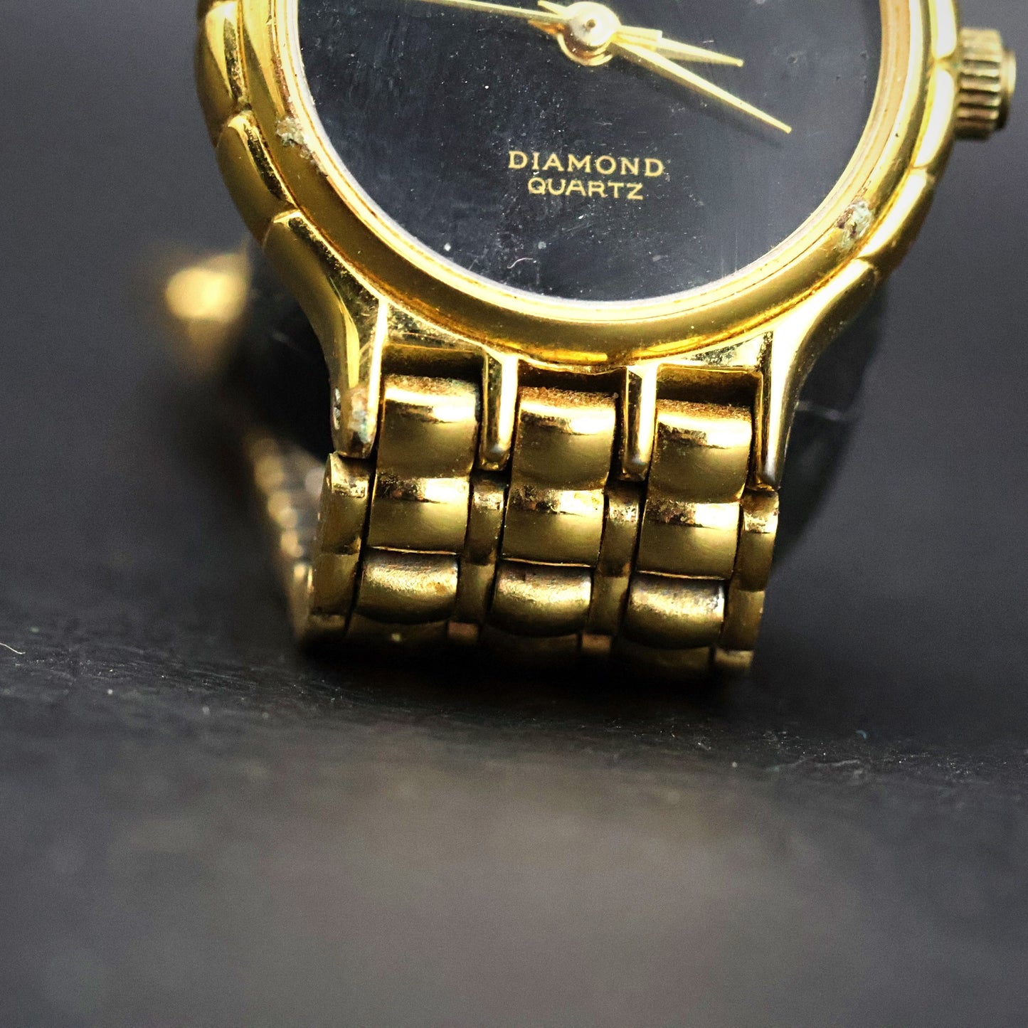 Armitron Diamond Quartz | Gold Tone | Black Dial