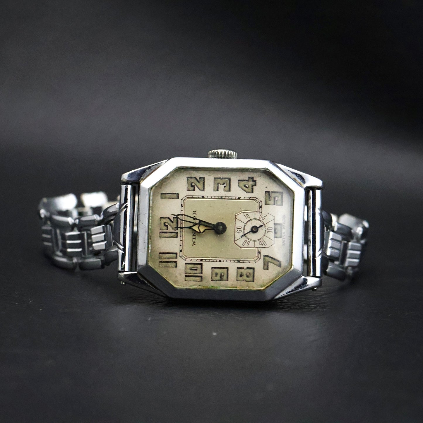 Windsor Art Deco Octagonal Dress Watch | Silver Tone | Sub-Seconds