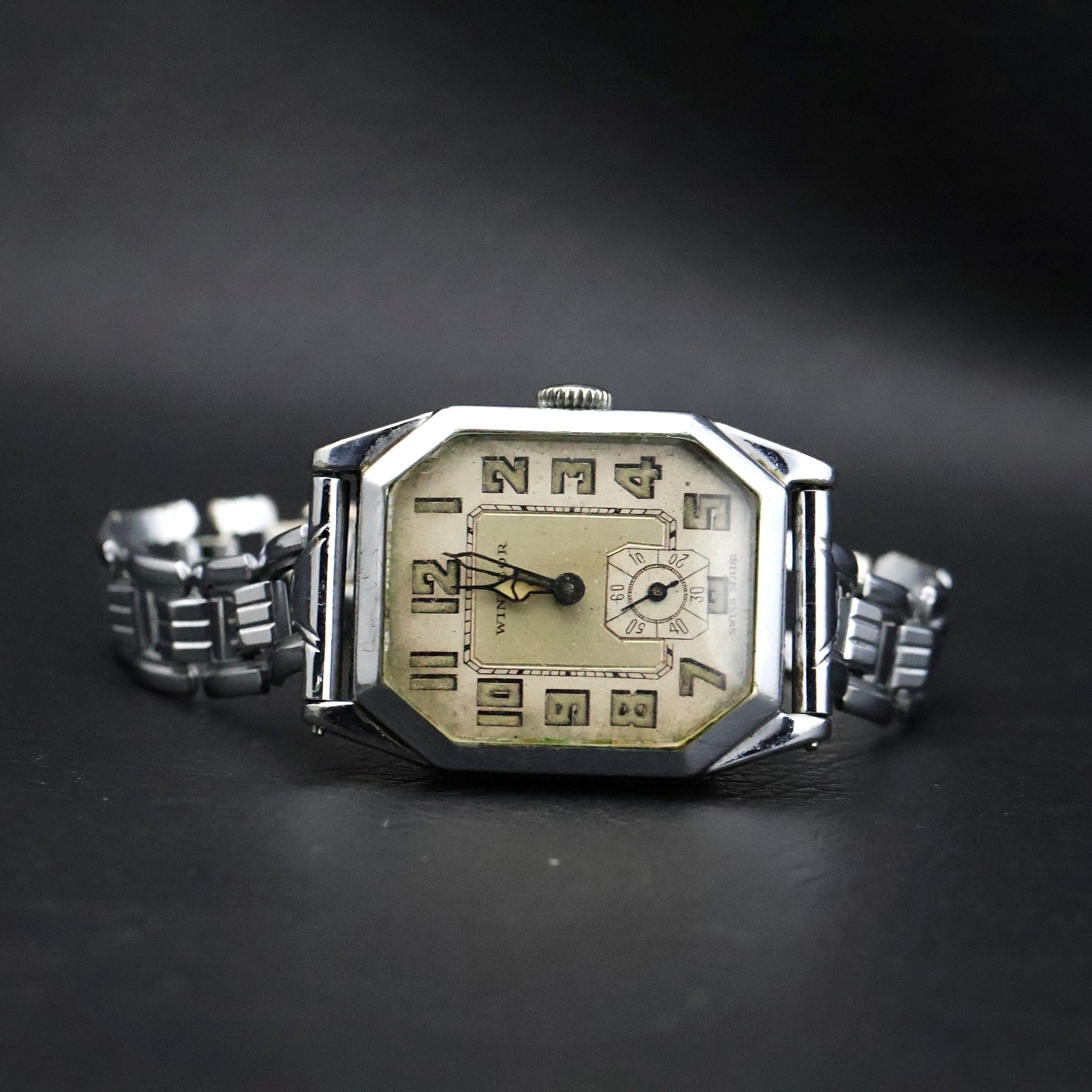 Windsor Art Deco Octagonal Dress Watch | Silver Tone | Sub-Seconds