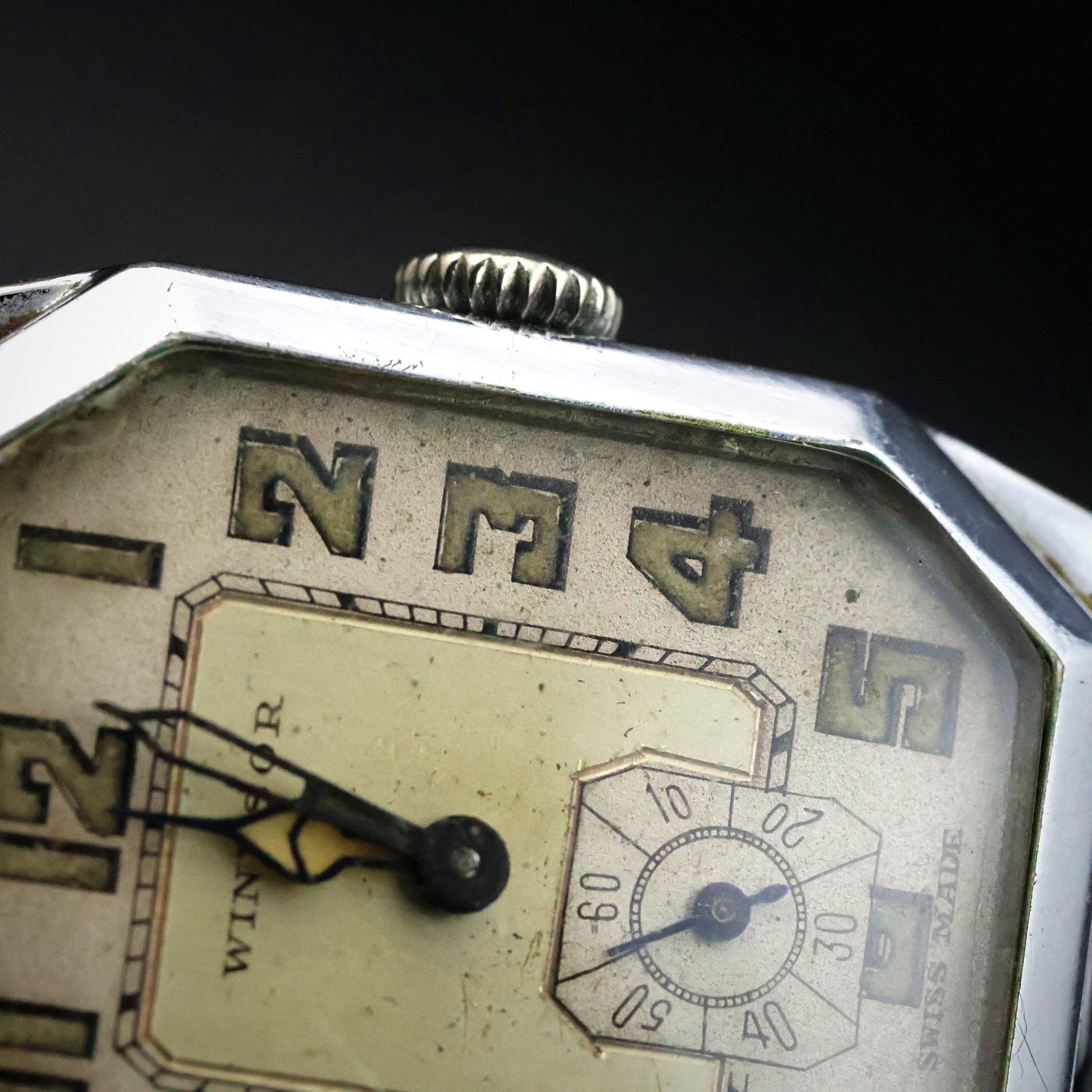 Windsor Art Deco Octagonal Dress Watch | Silver Tone | Sub-Seconds