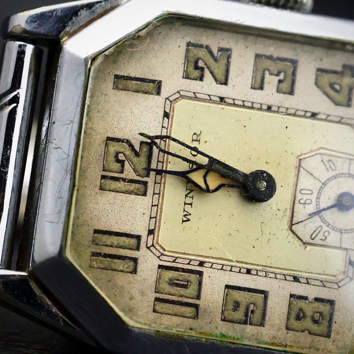 Windsor Art Deco Octagonal Dress Watch | Silver Tone | Sub-Seconds