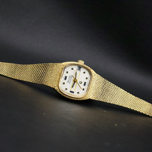 Bulova Accuquartz | Gold Tonneau | White Dial with Date