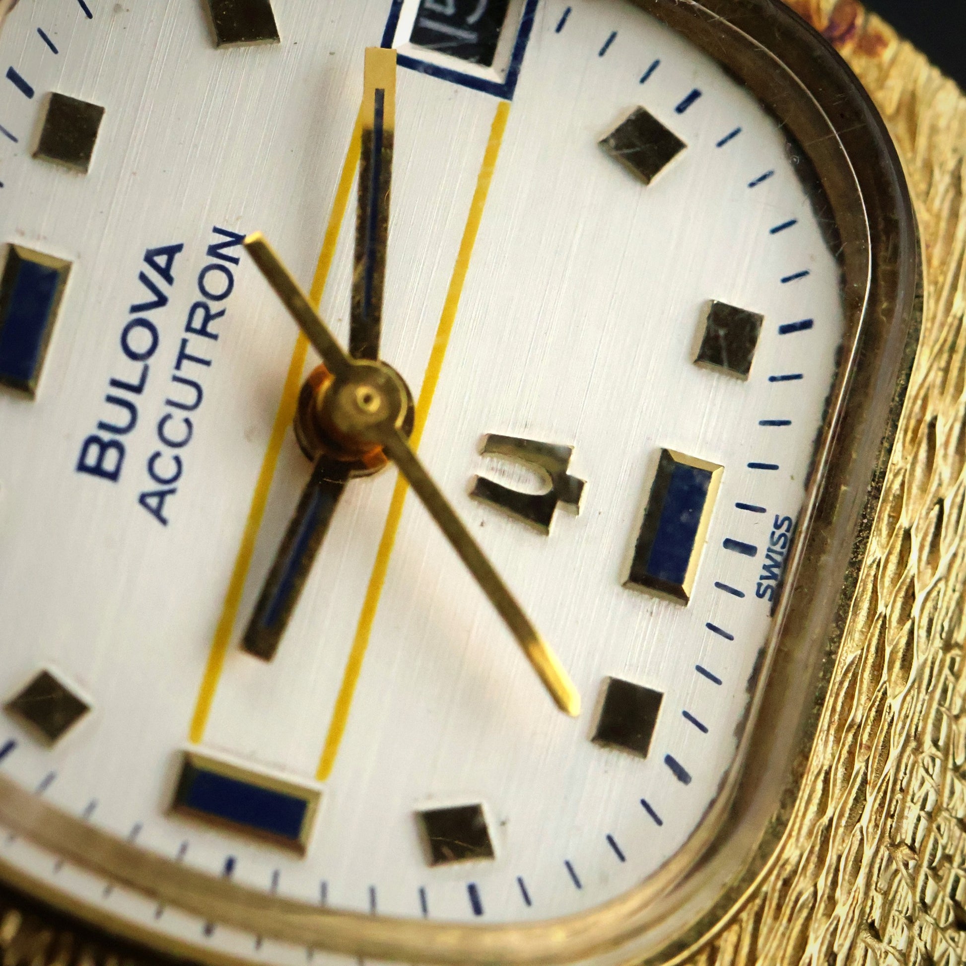 Bulova Accuquartz | Gold Tonneau | White Dial with Date