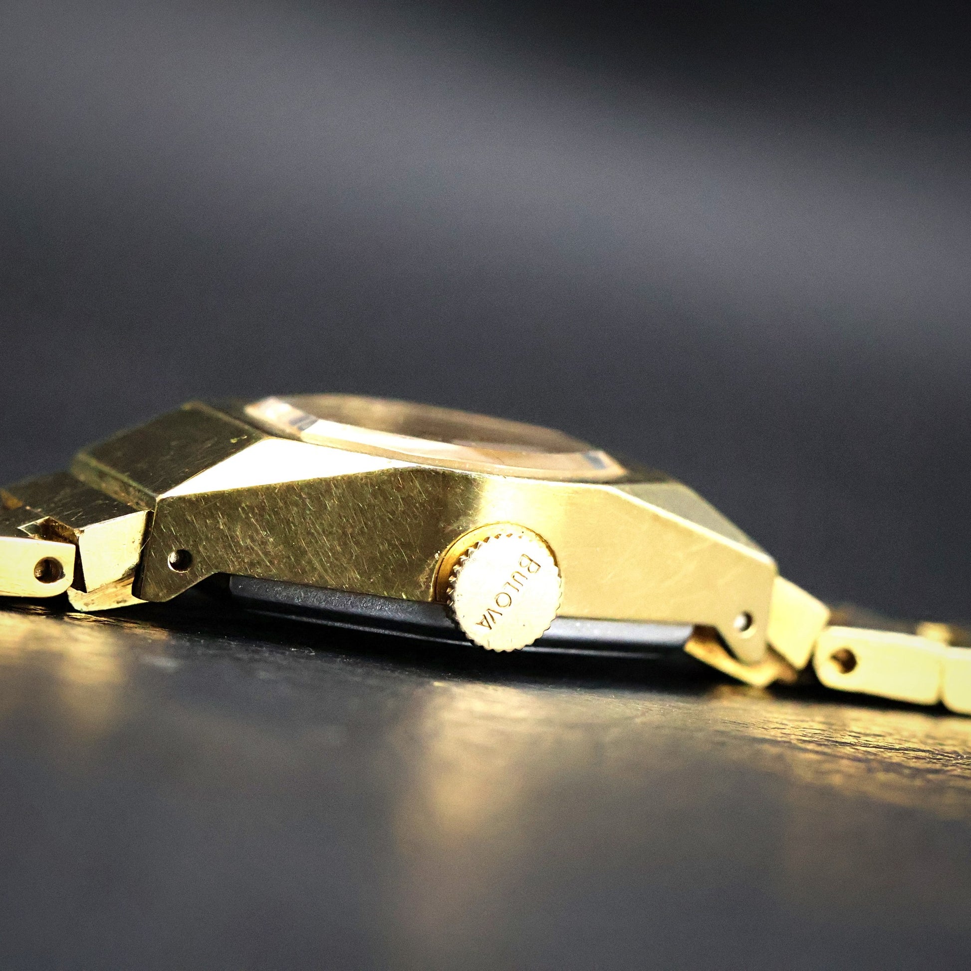 Vintage Ladies Octagonal Dress Watch | Gold Tone | Brown Dial