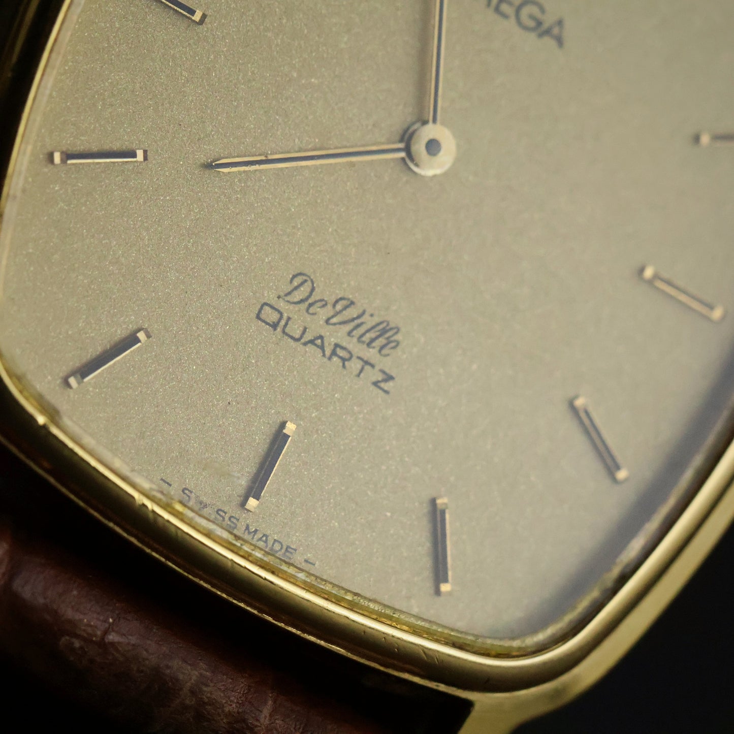 Omega De Ville Quartz | Gold Plated Tonneau | Gold Dial