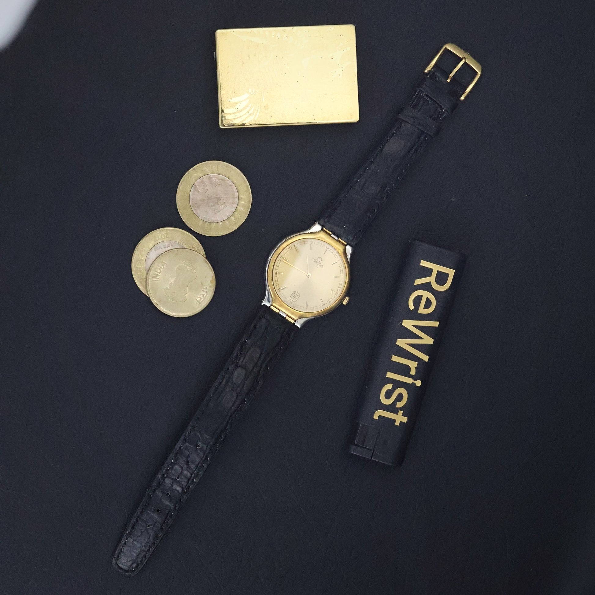 Omega De Ville Quartz | Two-Tone Steel/Gold | Champagne Roman Dial | Date
