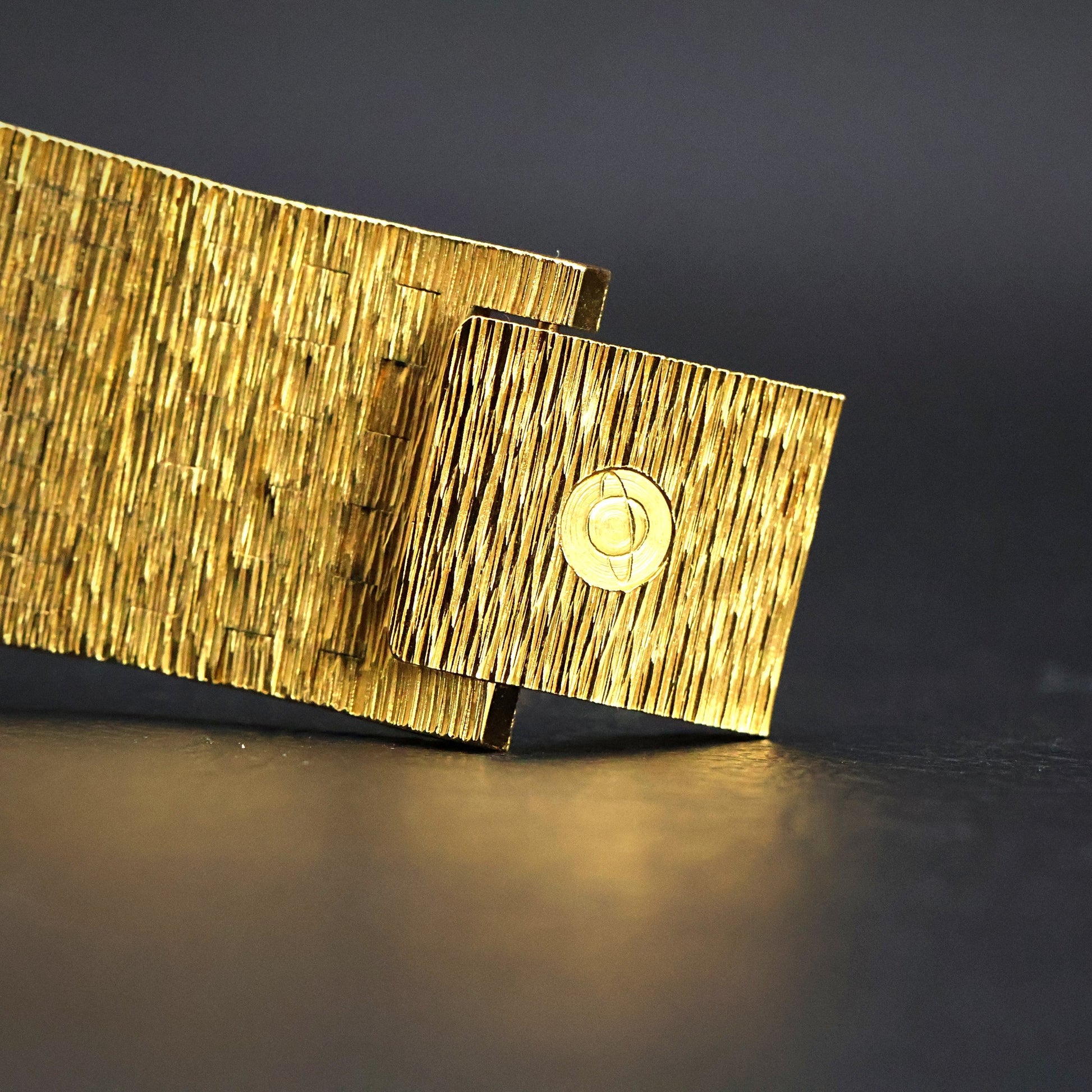 Enicar Gold Cushion Dress Watch | Integrated Mesh