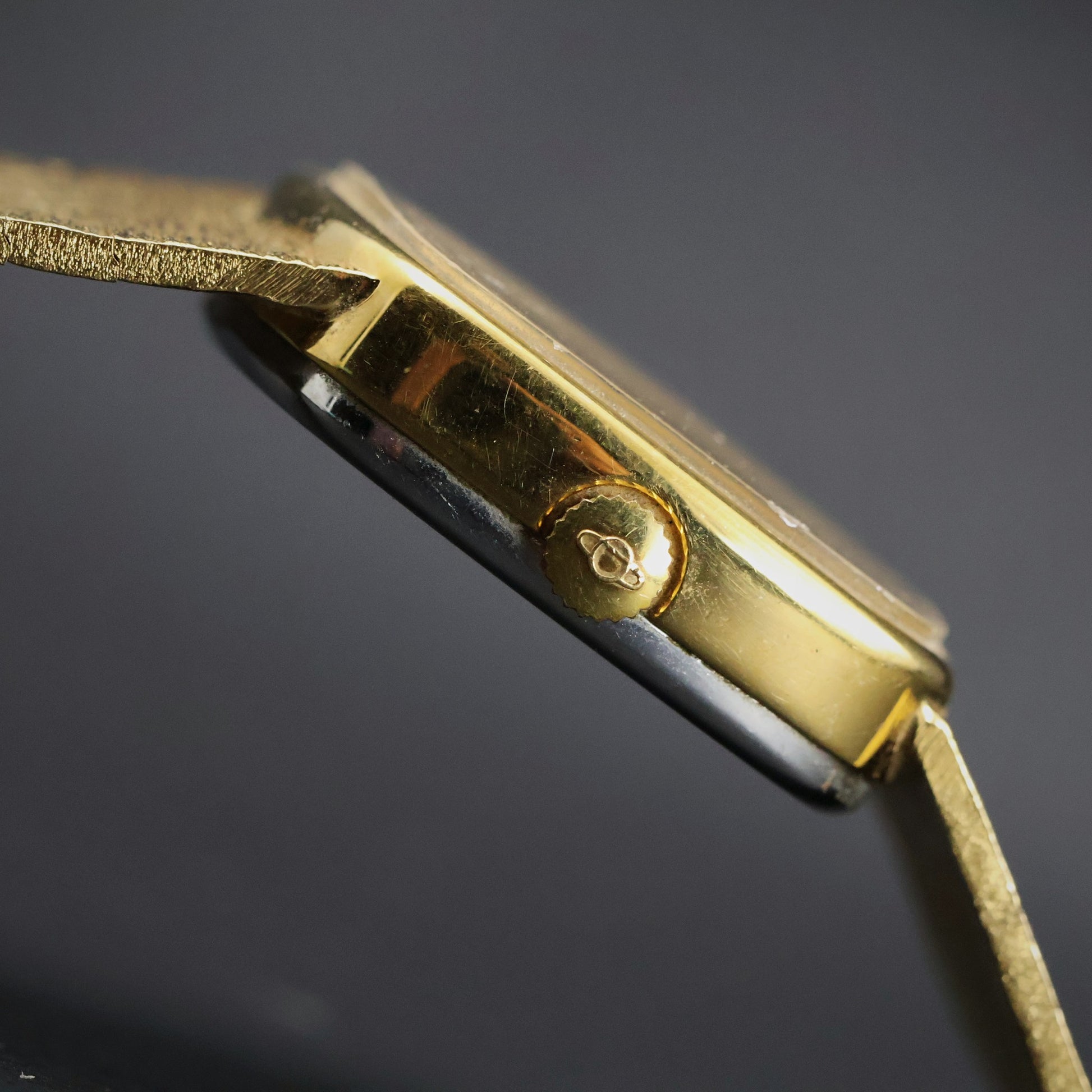 Enicar Gold Cushion Dress Watch | Integrated Mesh