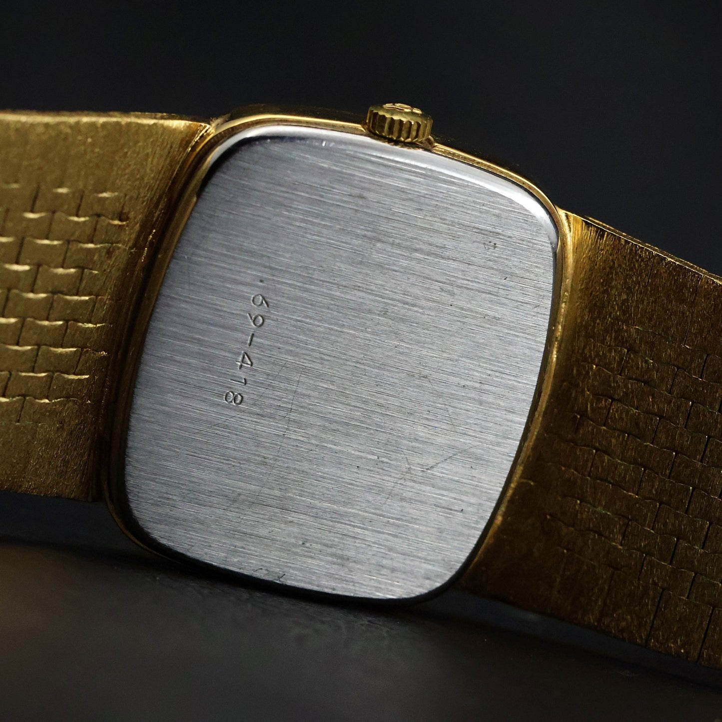 Enicar Gold Cushion Dress Watch | Integrated Mesh