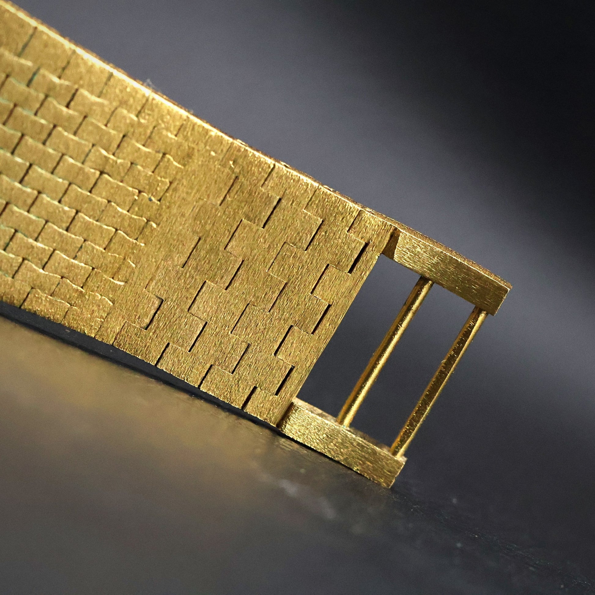 Enicar Gold Cushion Dress Watch | Integrated Mesh