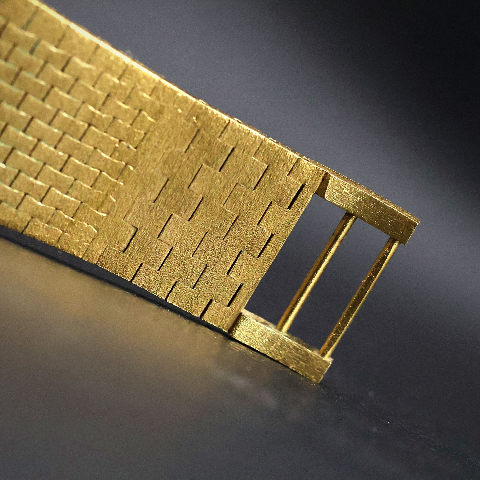 Enicar Gold Cushion Dress Watch | Integrated Mesh