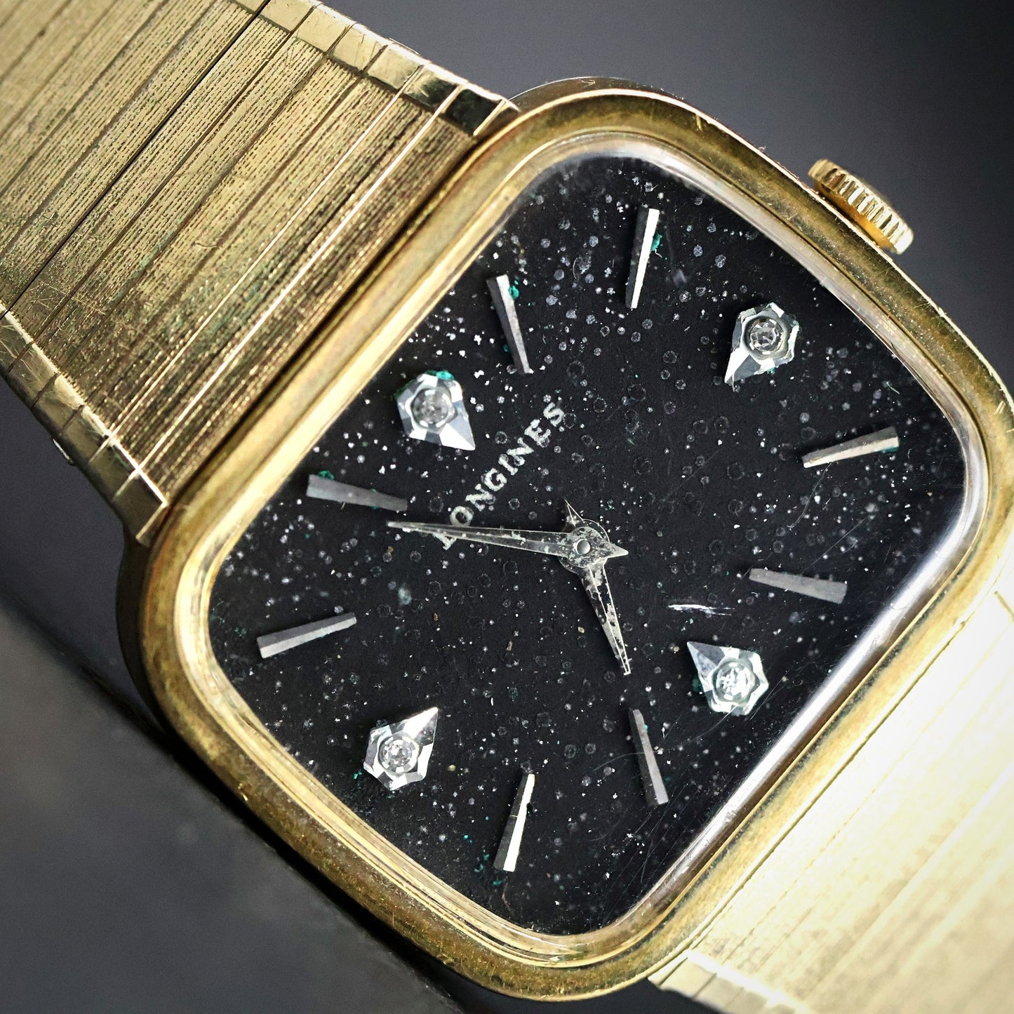 Longines Aventurine Dial | Diamond Markers | Gold Tonneau