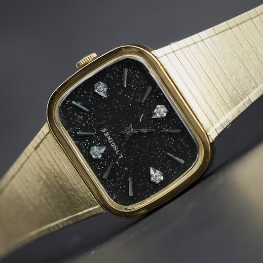 Longines Aventurine Dial | Diamond Markers | Gold Tonneau