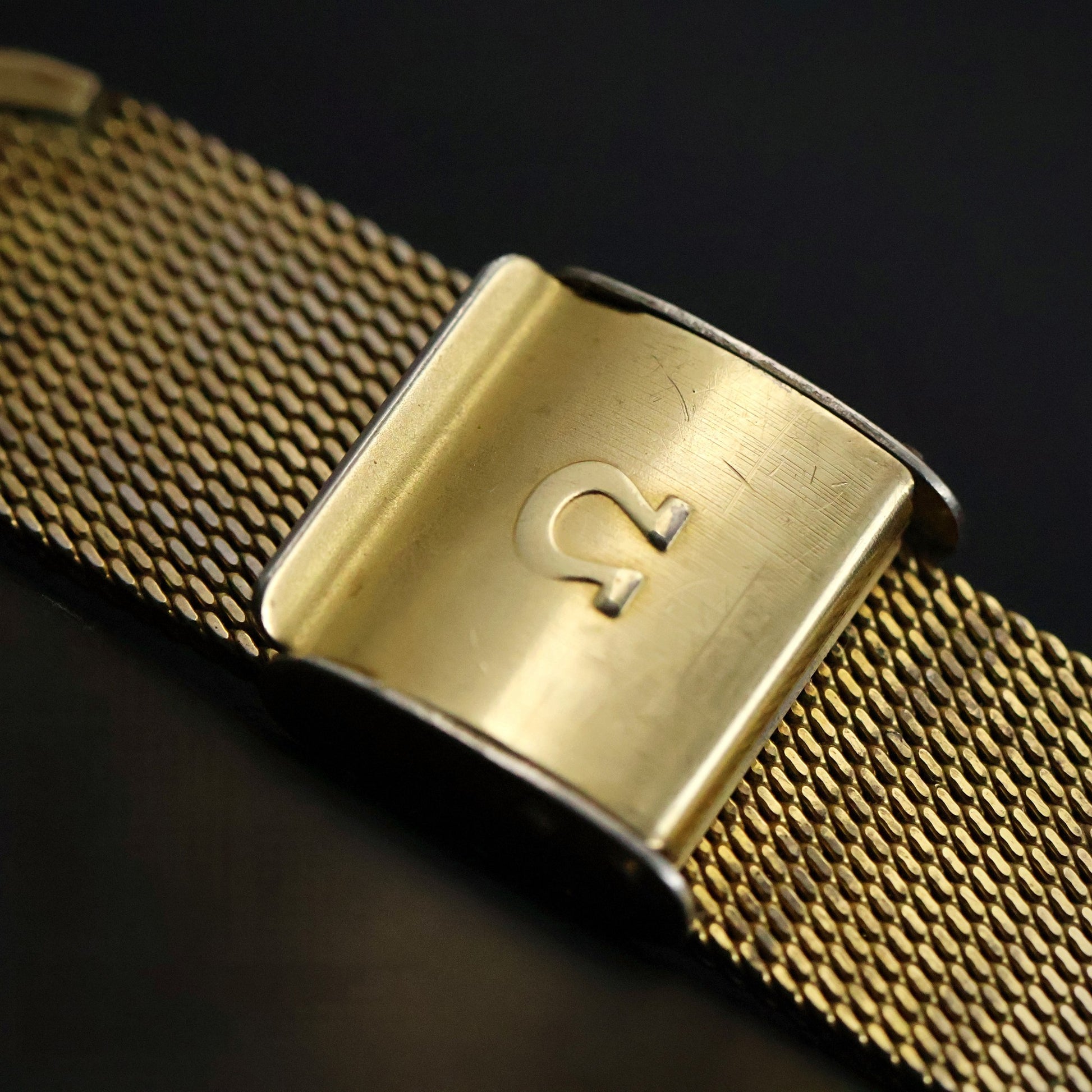 Omega De Ville | Gold Plated Square | Integrated Gold Mesh