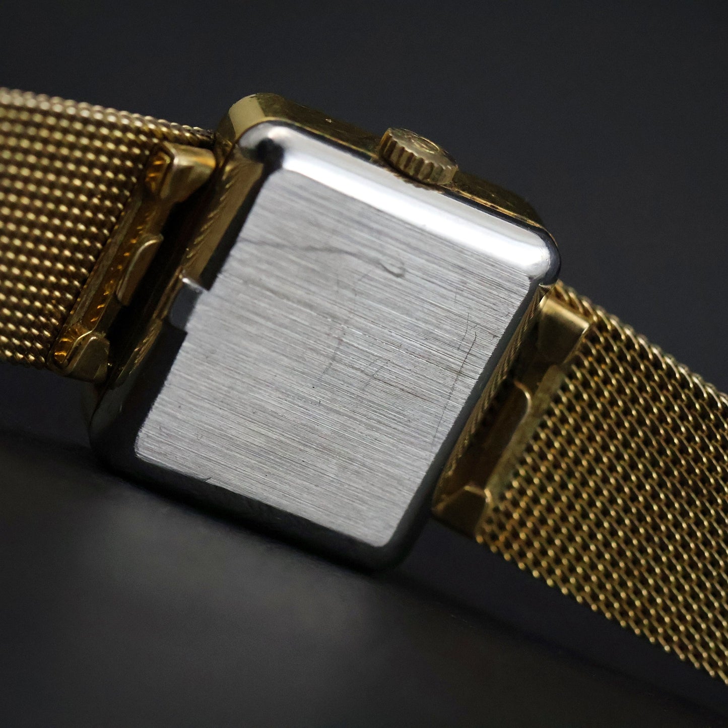 Omega De Ville | Gold Plated Square | Integrated Gold Mesh