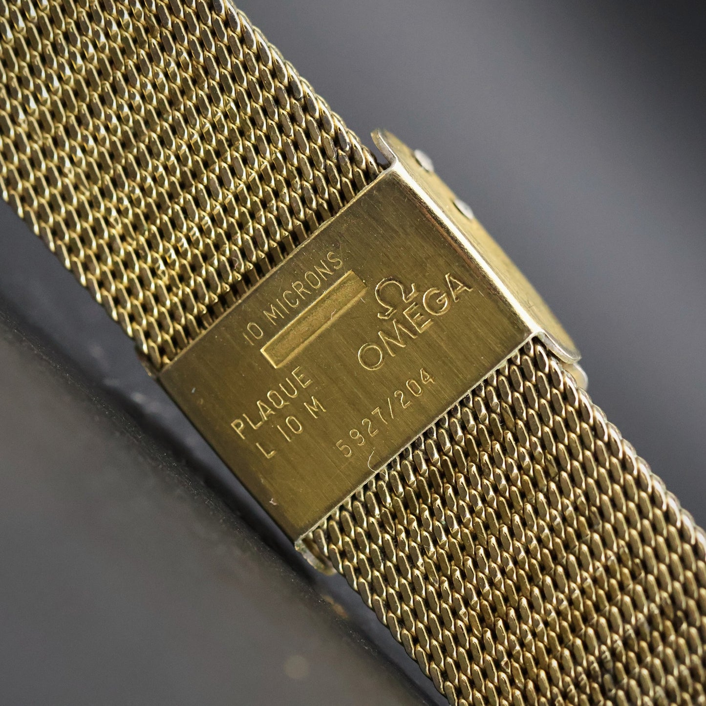 Omega De Ville | Gold Plated Square | Integrated Gold Mesh