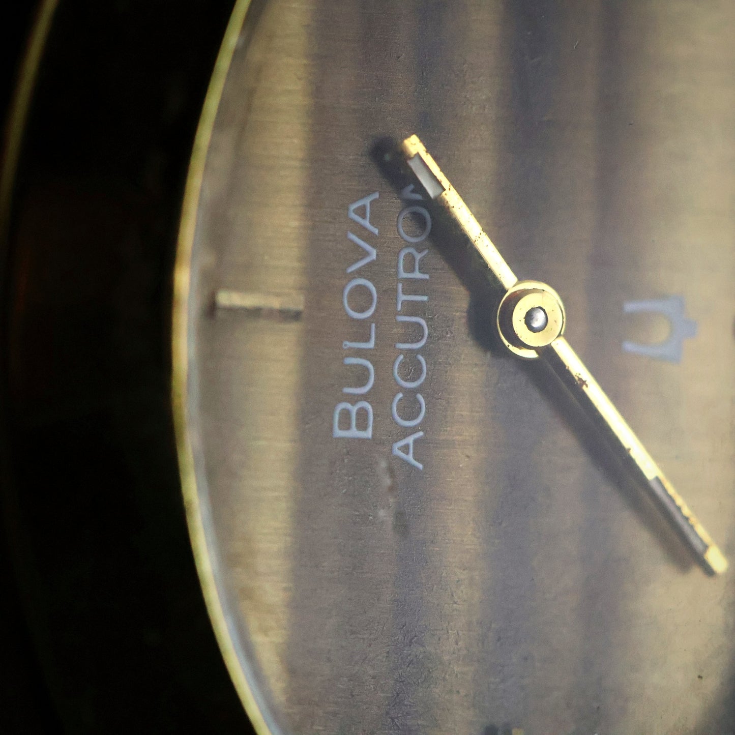 Bulova Accutron | Gold Cuff Bangle | Tigers Eye Style Dial