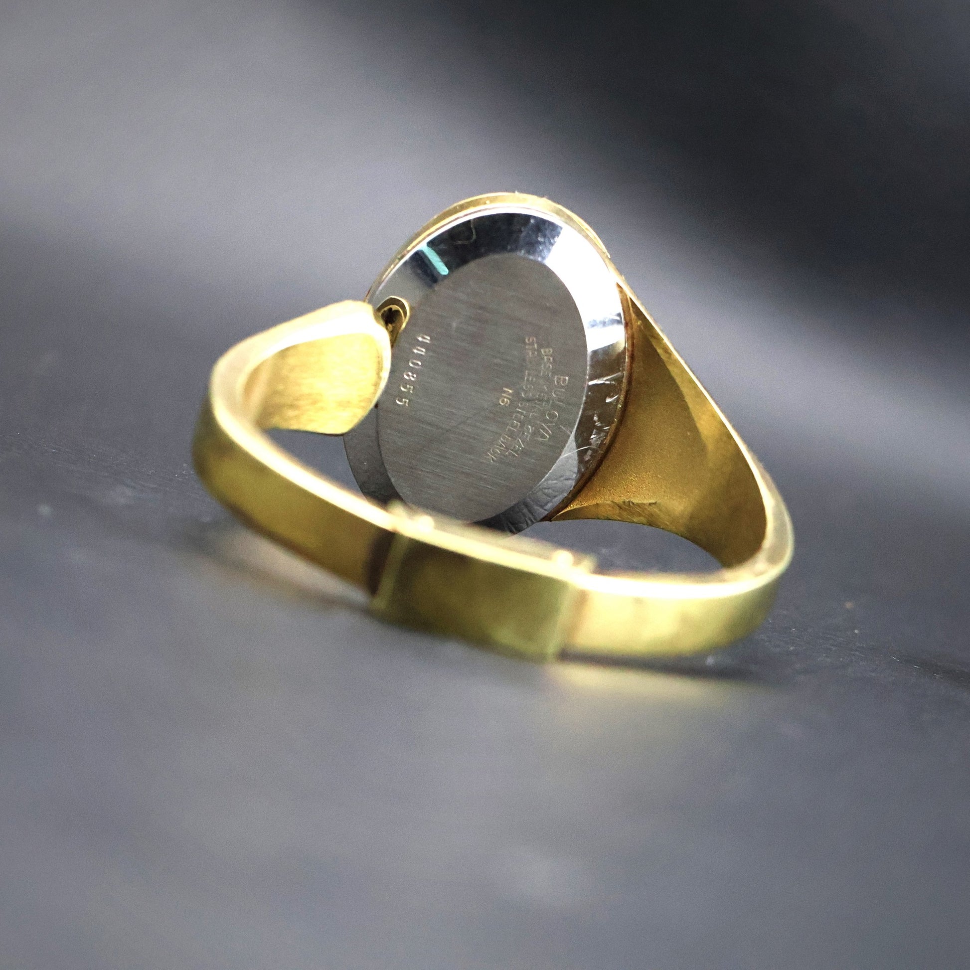 Bulova Accutron | Gold Cuff Bangle | Tigers Eye Style Dial